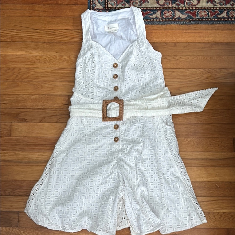 Anthropologie Elegant White Eyelet Romper